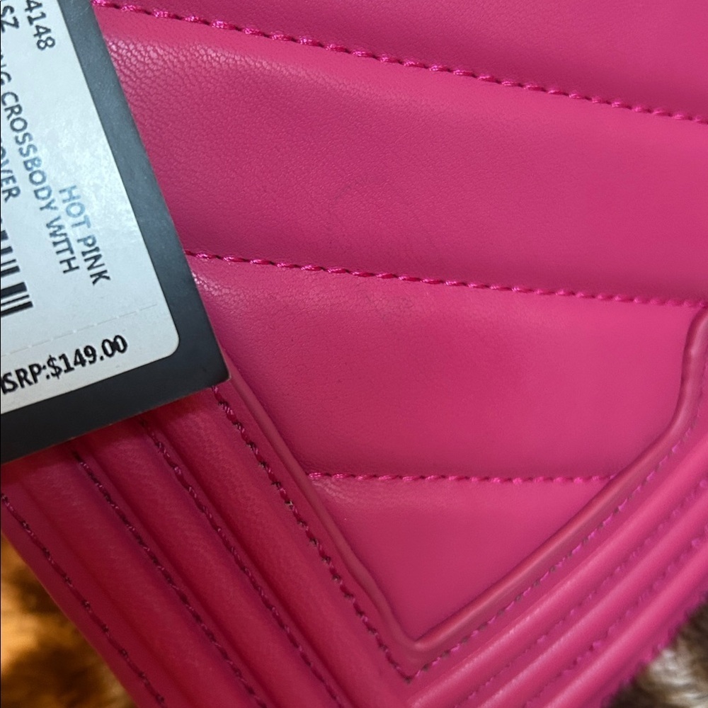 Hot Pink Badgley Mischka Quilted Crossbody Bag - Picture 14 of 14
